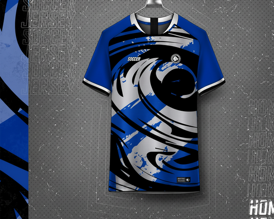 Custom cricket jersey with name and number print in blue color – personalized team jersey India NextPrint