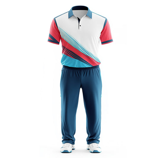 Next print Custom Cricket Kit White – Jersey + Track Pants Set for Team Matches & Practice