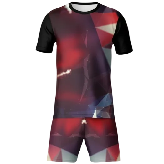 Crimson prism sports jersey with matching shorts front view