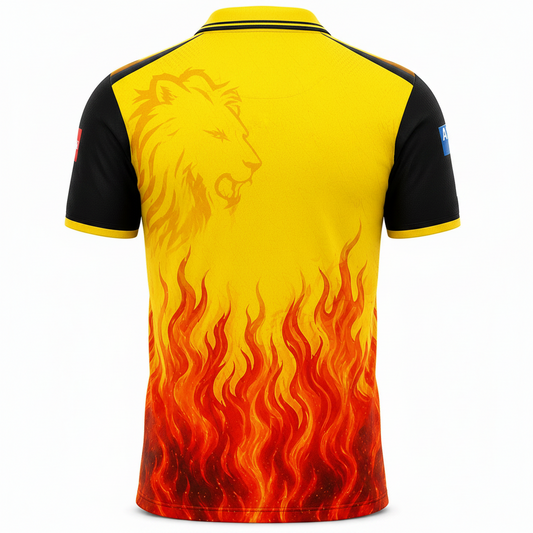 Next print CSK Fire Yellow Cricket Jersey – Custom Name & Number | Premium Chennai Super Kings Style T-Shirt
