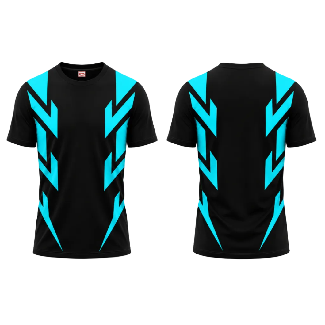 Custom Black Blue Lightning Esports Jersey front view