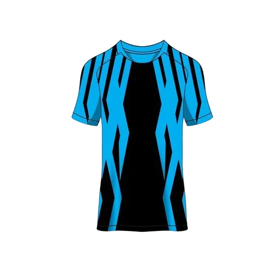 Custom black blue striped esports jersey front view