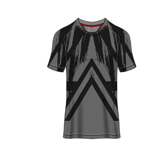 Custom black gray chevron pattern esports jersey front view