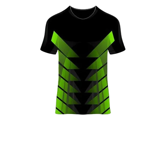 Custom black green chevron pattern esports jersey front view