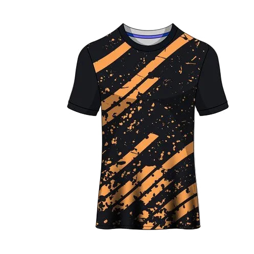 Custom black orange strike esports jersey front view