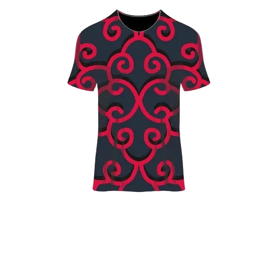 Custom black red geometric esports jersey front view