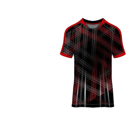 Custom black red grid esports jersey front view