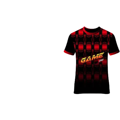 Custom black red inferno grid esports jersey back side with personalized gamer name and number