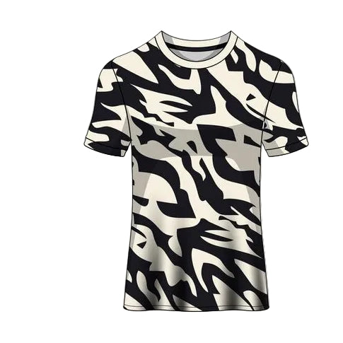 Custom black white camo esports jersey front view