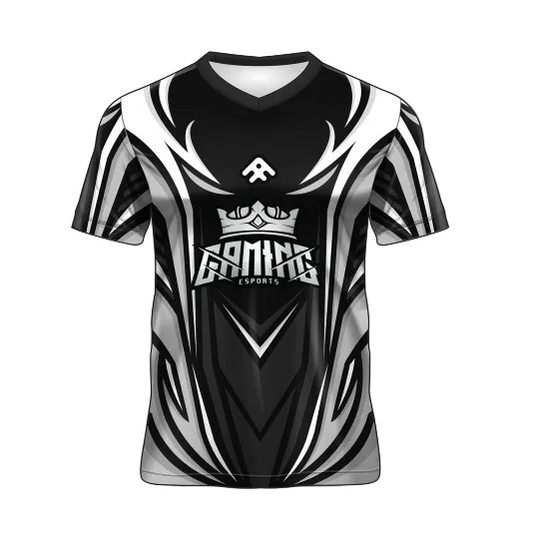 Custom black white phantom esports jersey front view