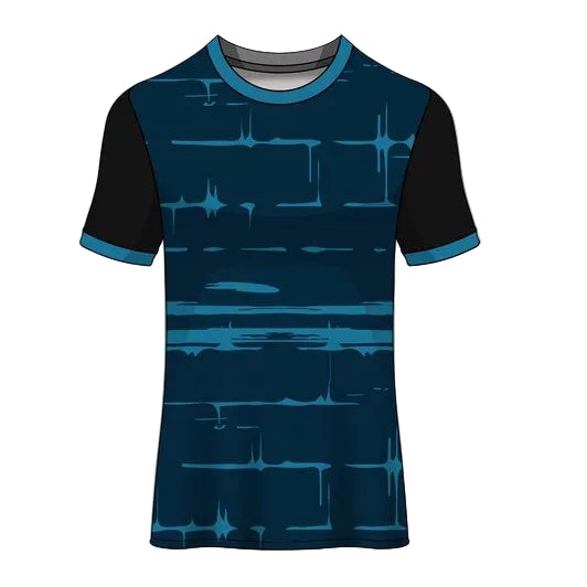 Custom blue black abstract pulse esports jersey front view