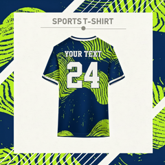 Blue green dry fit sports t-shirt for cricket football and gym
