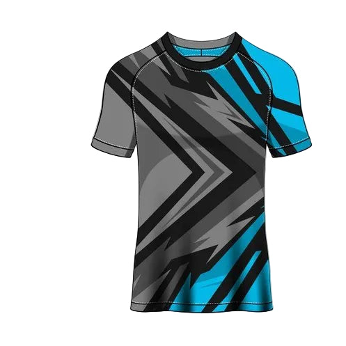 Custom blue grey arrow esports jersey front view