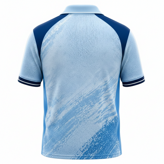 Next print Custom Blue White CSK Style Jersey – Knit Texture Illusion IPL Cricket T-Shirt | Personalized Name & Number | India
