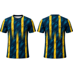 Custom Blue Yellow Victory Stripes Esports Jersey front view