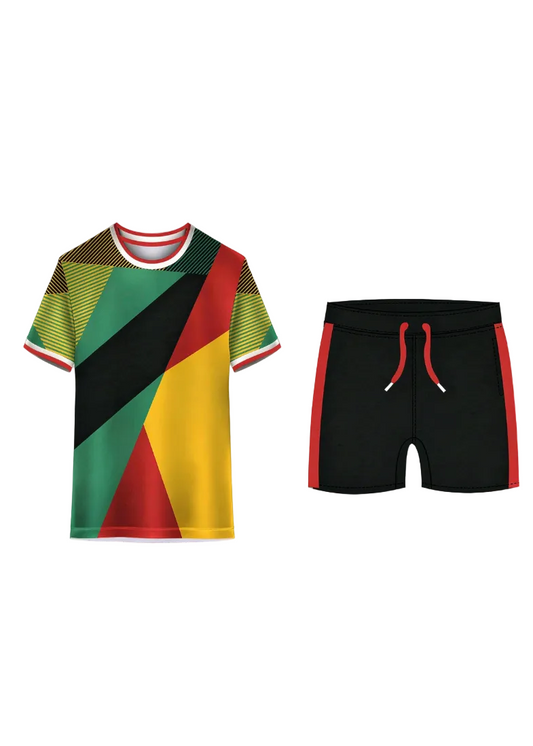 Next print Custom Colorful Sports Jersey with Black Shorts – Personalized Team Kit | India