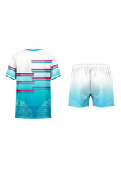 Next print Custom Colorful Sports Jersey & Shorts Set – Geometric Design Gym Wear, Football Kit, Breathable Polyester | India