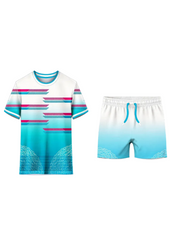 Next print Custom Colorful Sports Jersey & Shorts Set – Geometric Design Gym Wear, Football Kit, Breathable Polyester | India