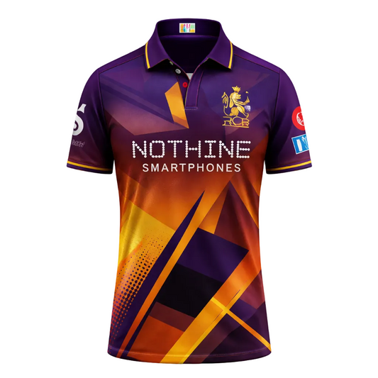 next print Custom Cricket Jersey India Style Blue Orange | Personalized Name & Number | Sublimation Team Uniform | NextPrint