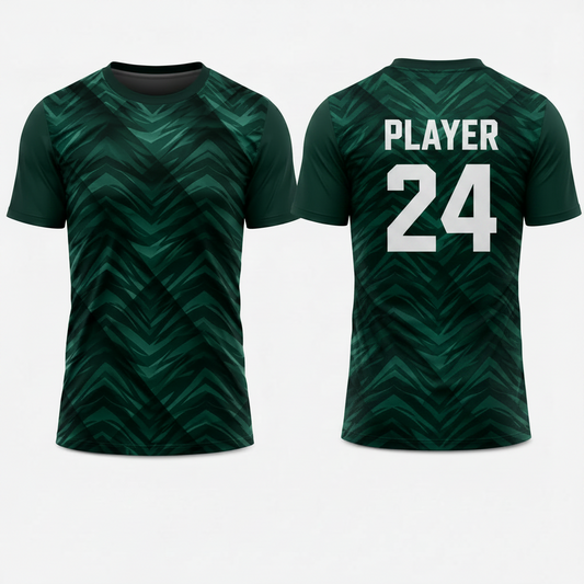 Dark teal chevron pulse esports jersey back view