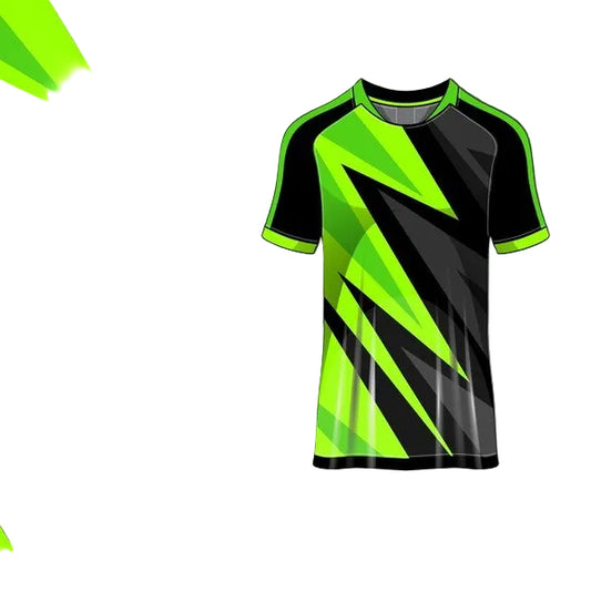 Custom green black lightning edge esports jersey front view