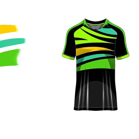Custom green black wave strike esports jersey front view