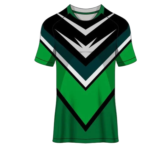Custom green black white chevron esports jersey front view