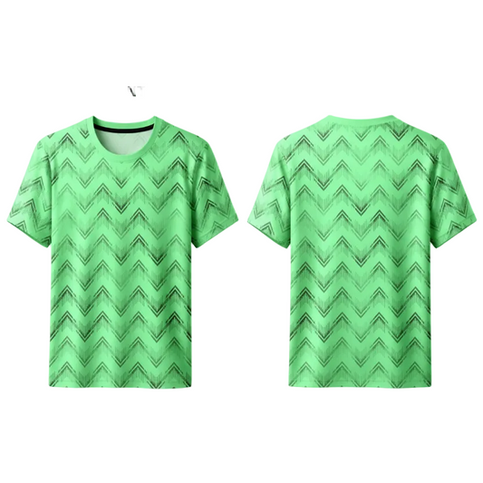 Custom Green Black Zigzag Surge Esports Jersey front view