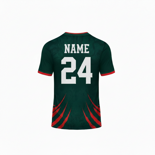 Custom green red esports jersey front view