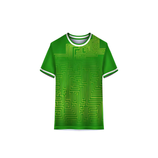 Custom green sports jersey with personalized name and number printing