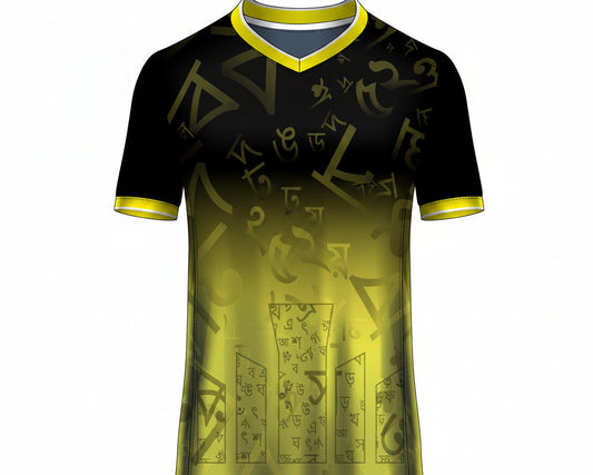 Custom IPL jersey front view with personalized name and number printing India sports t-shirt design