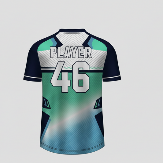 Custom mint green esports jersey back side with personalized gamer name and number