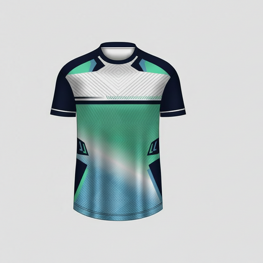 Custom mint green frost esports jersey front view with premium gaming design
