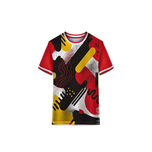 Custom multicolour sports jersey for cricket and football team with personalized name and number by NextPrint India