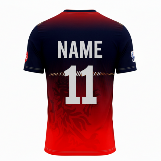 Custom name and number Bengaluru cricket fan jersey