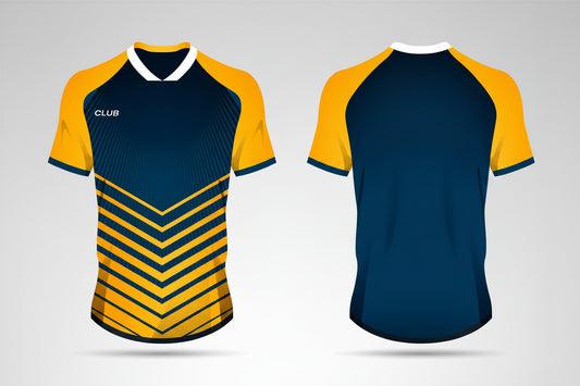 Football jersey set blue orange India bulk order