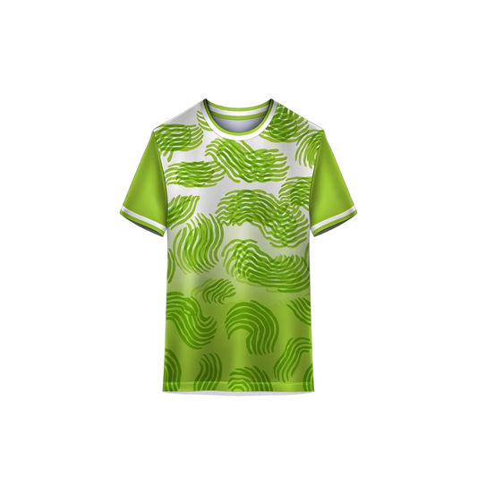 Custom geometric green sports jersey with name and number printing