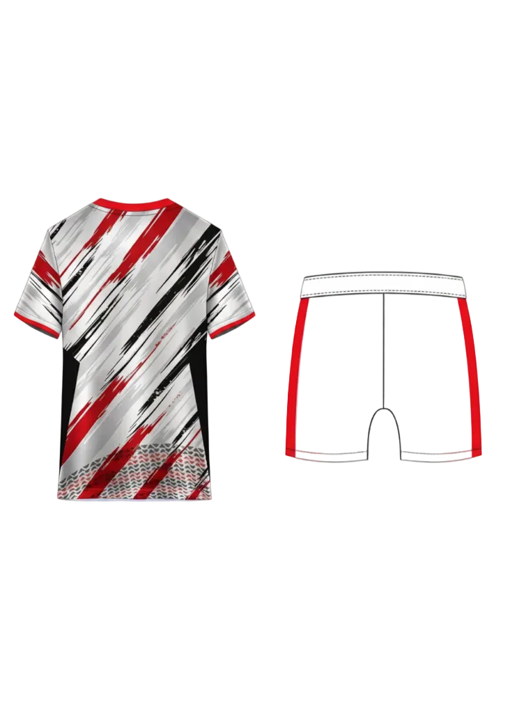 Next print Custom Sports Jersey Set India – White Red Black Cricket Kit with Shorts