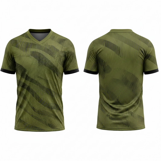 Custom Olive Green Shadow Wave Esports Jersey front view