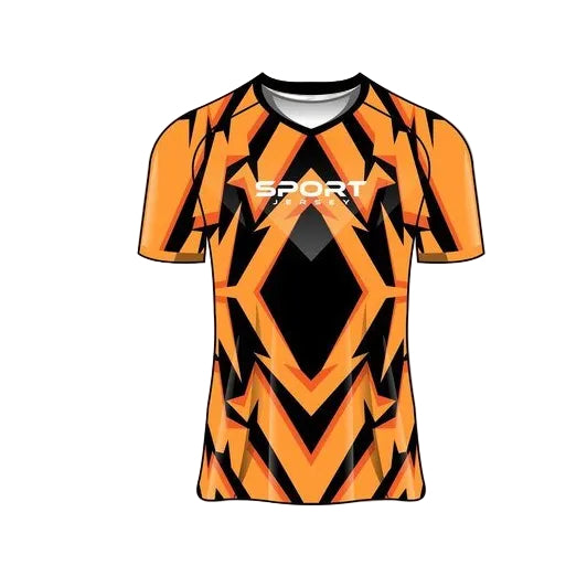 Custom orange black diamond blaze esports jersey front view