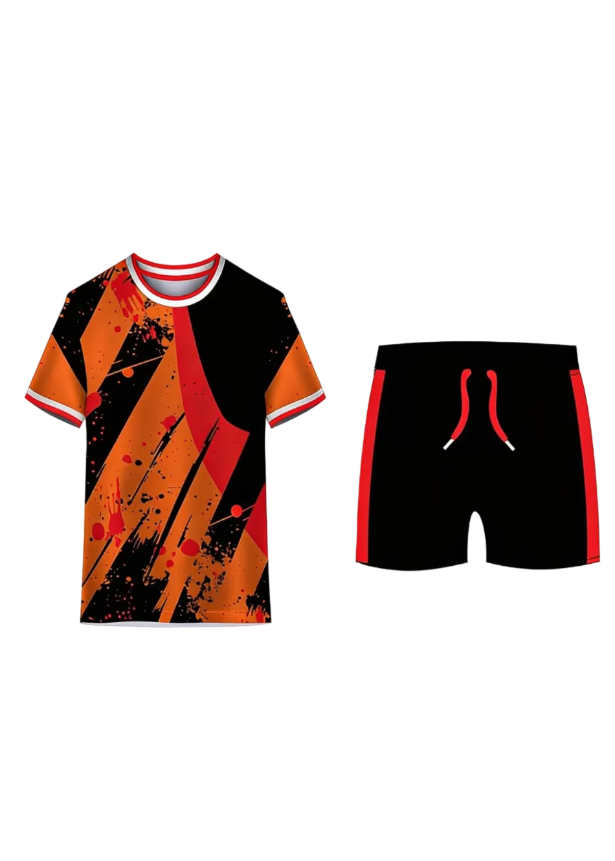 Next print Personalized Cricket & Football Jersey Combo Orange Black Red | Custom Name Number Print