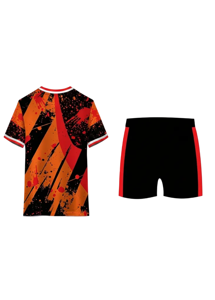 Next print Personalized Cricket & Football Jersey Combo Orange Black Red | Custom Name Number Print