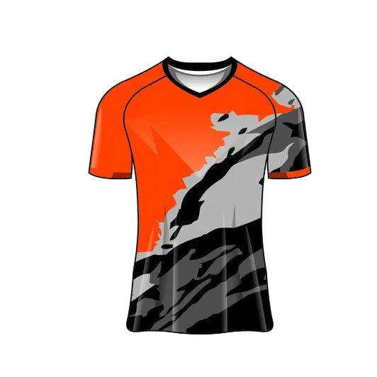 Custom orange grey shadow esports jersey front view