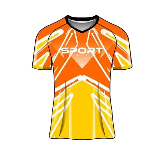 Custom orange yellow esports jersey front view