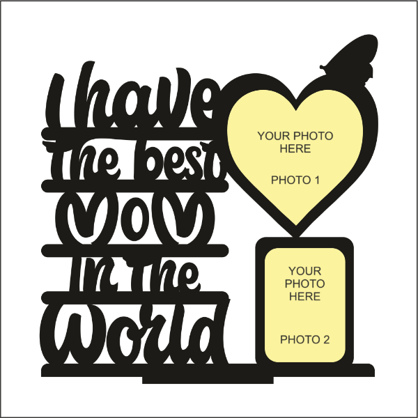 Custom Photo Printed Best Mom Stand Frame With 2 Photos - Next Print