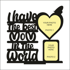 Custom Photo Printed Best Mom Stand Frame With 2 Photos - Next Print