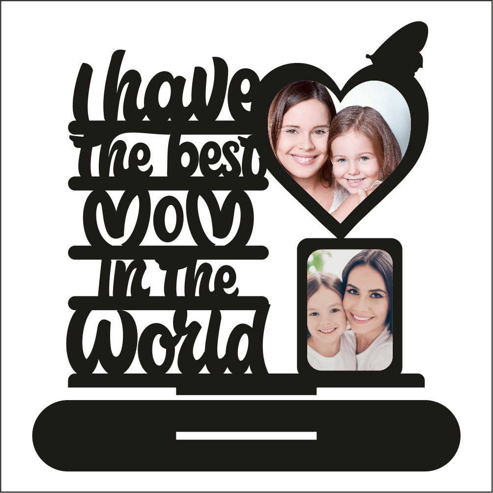 Custom Photo Printed Best Mom Stand Frame With 2 Photos - Next Print