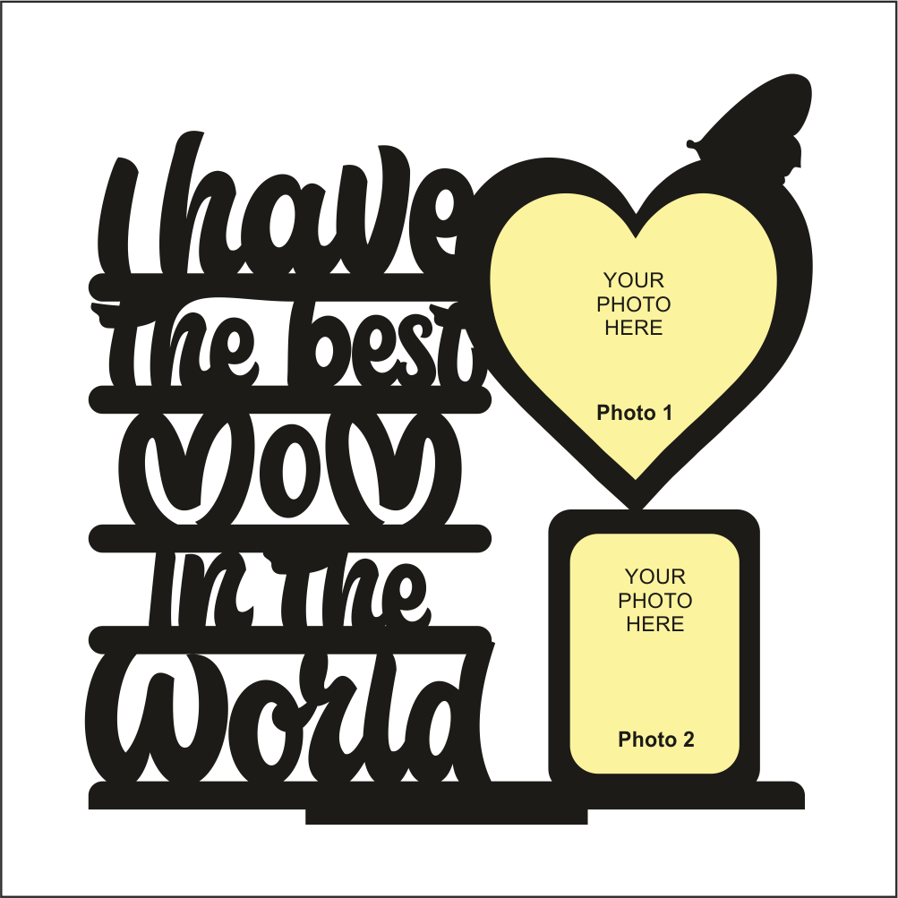 Custom Photo Printed Best Mom Stand Frame With 2 Photos - Next Print