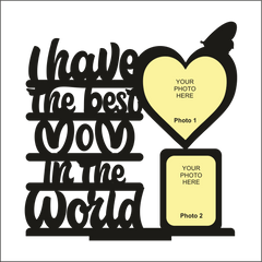 Custom Photo Printed Best Mom Stand Frame With 2 Photos - Next Print