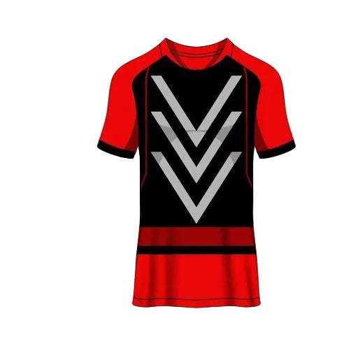 Custom red black arrowline esports jersey front view
